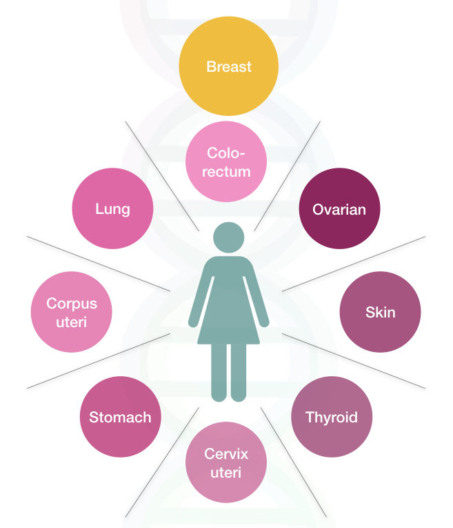 Common cancers in female 