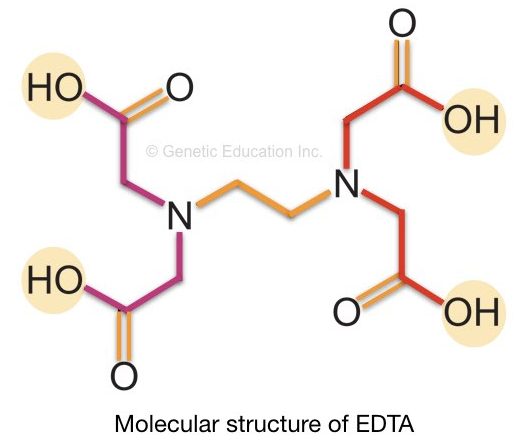 The chemical structure of the EDTA.