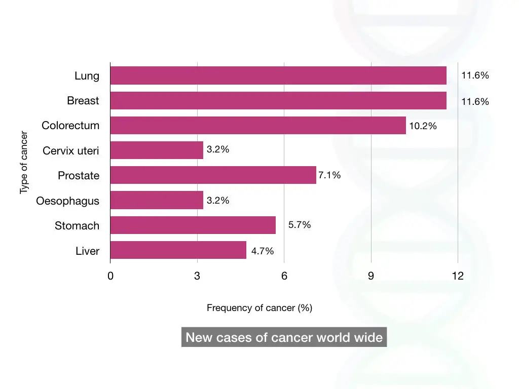 Worldwide prevalence of some common types of cancer