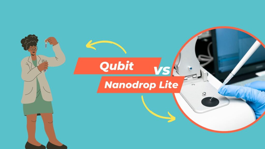 Comparison between Qubit vs Nanodrop Lite.