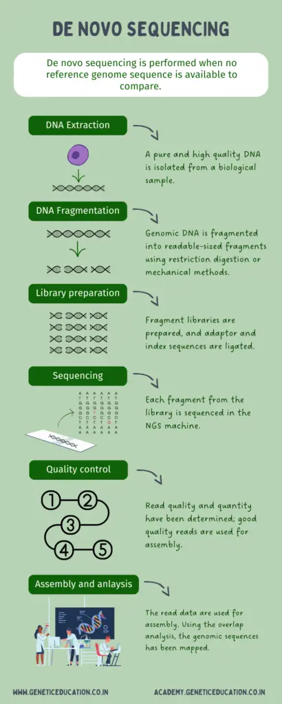 Illustration of de novo sequencing process. 