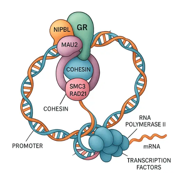 The illustration of the cohesin tertiary structure.