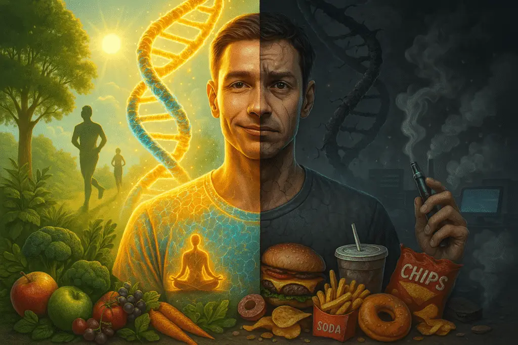 Illustration of the image showing good and bad for our DNA.