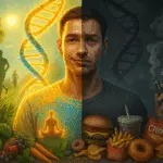 Illustration of the image showing good and bad for our DNA.
