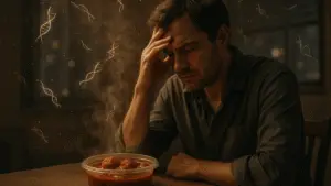 AI- generated image showing the DNA damage caused by Chinese food.