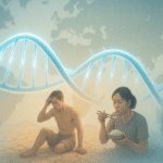 AI-generated image showing DNA for different conditions.