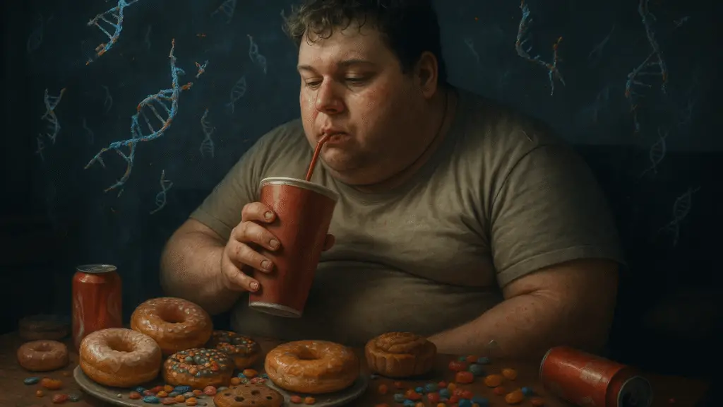 AI generated image shows how sugar damages our DNA.