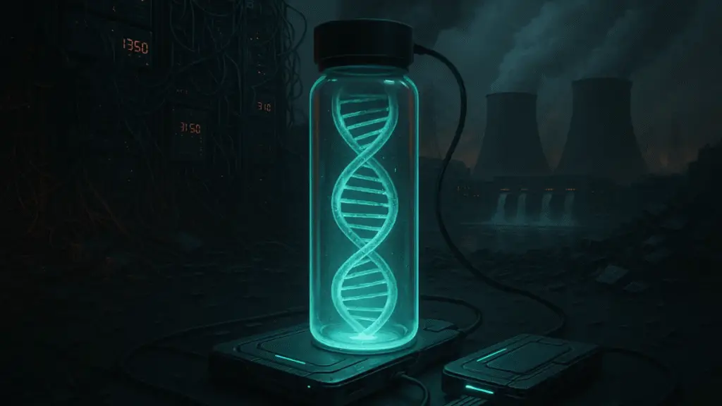 AI generated image showing the importance of DNA data storage technology
