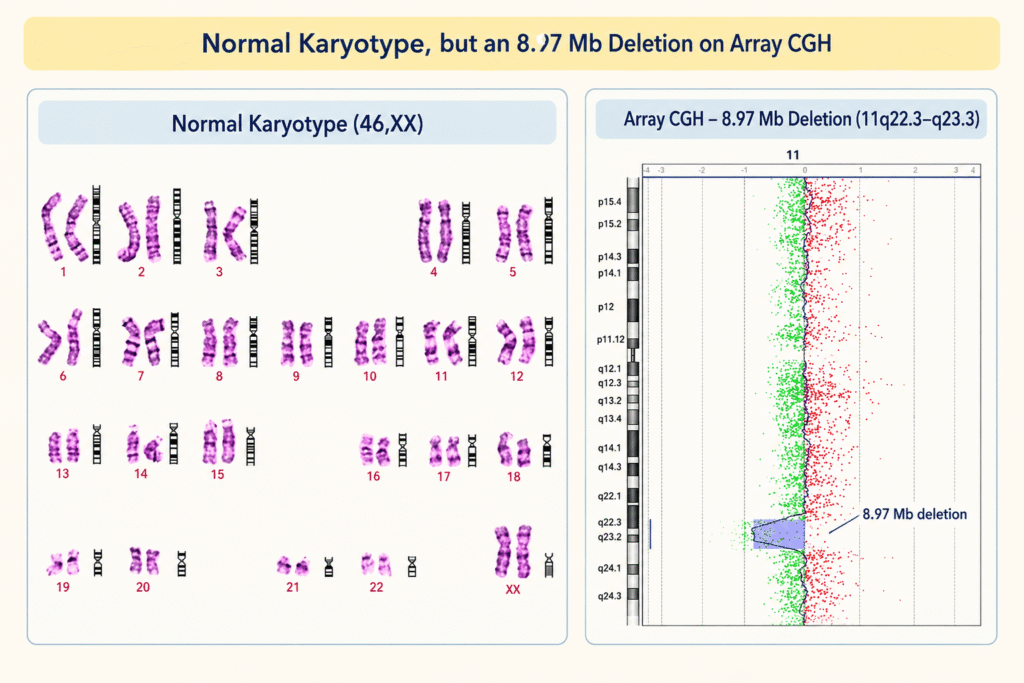 Karyotyping and array CGH results